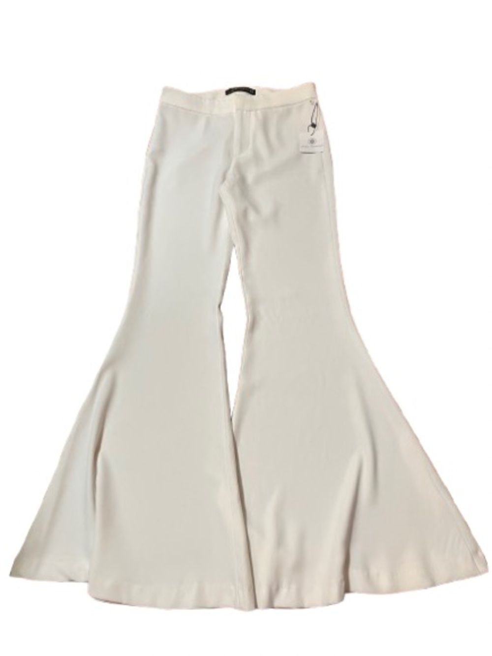 Zara White Wide Leg Flared Trouser Pants Size XS